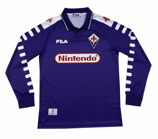 1998-1999 Florence Retro Long Sleeve Home Kit Soccer Jersey